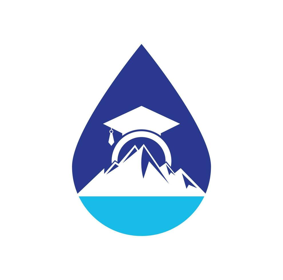 Bergbildung Tropfenform Konzept Logo Design Icon Vorlage. Inspiration für das Logo-Design der Bergbildungskappe vektor