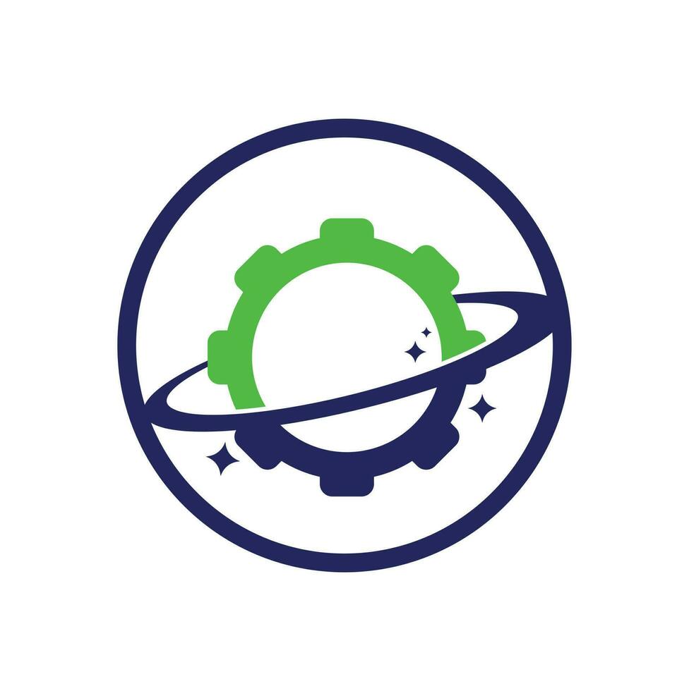 planet redskap logotyp ikon vektor. redskap planet ikon logotyp design element vektor