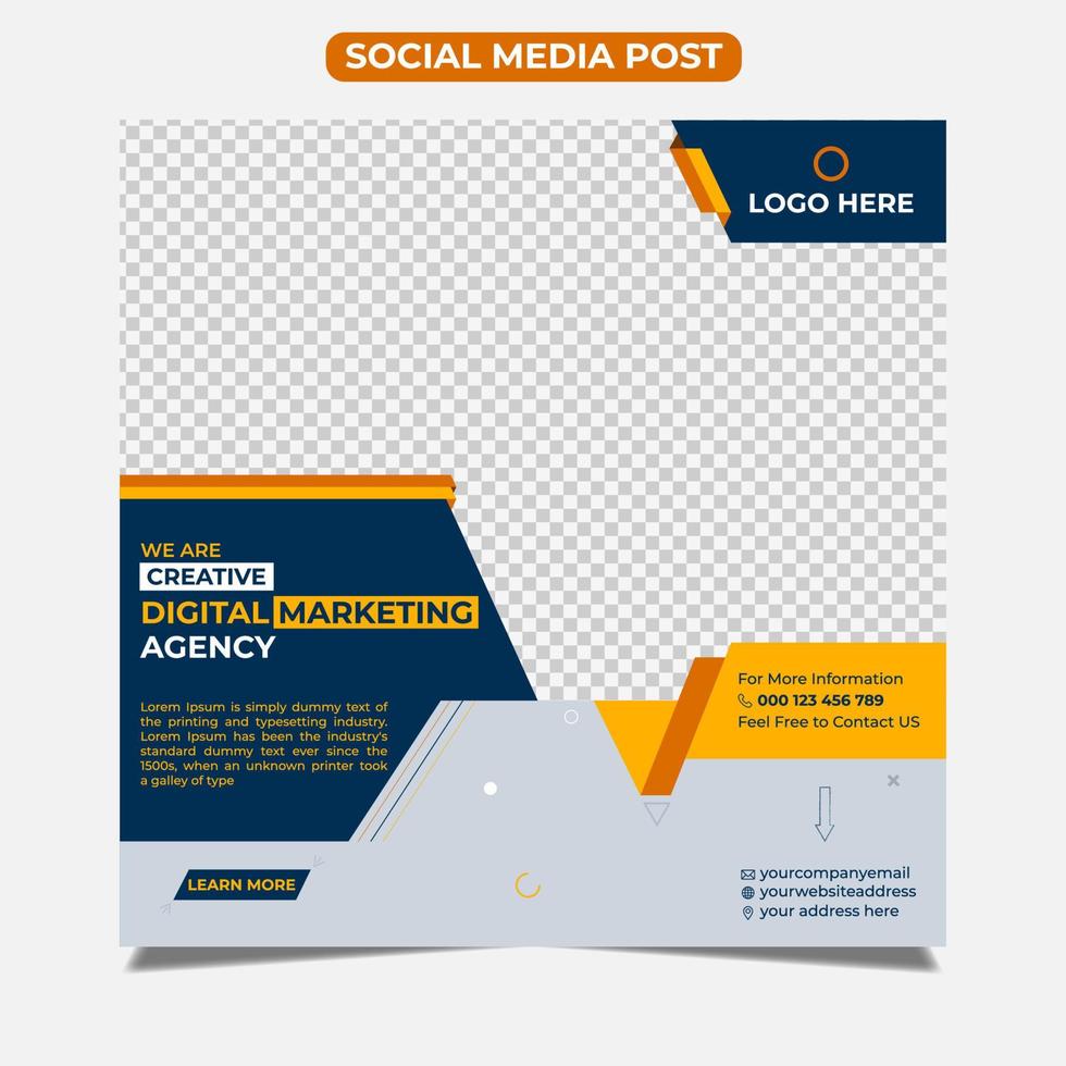 kreativ digital marknadsföring byrå social media posta vektor