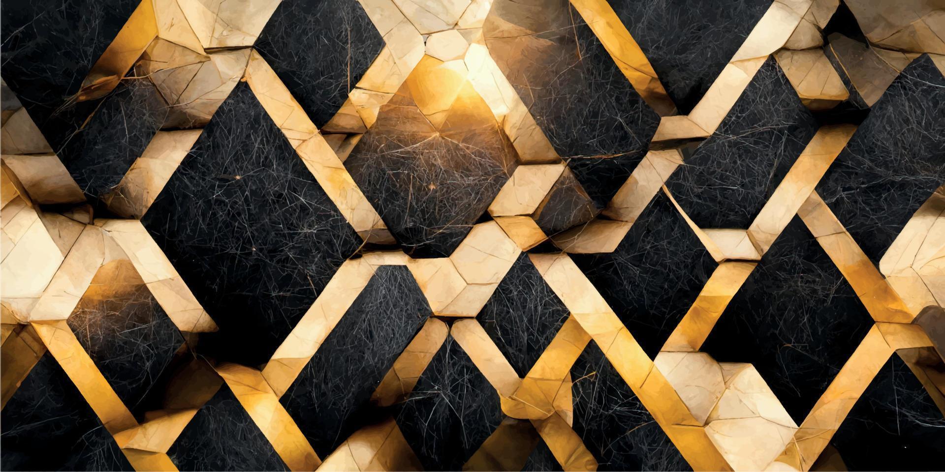 schwarzer und goldener geometrischer hintergrund vektor