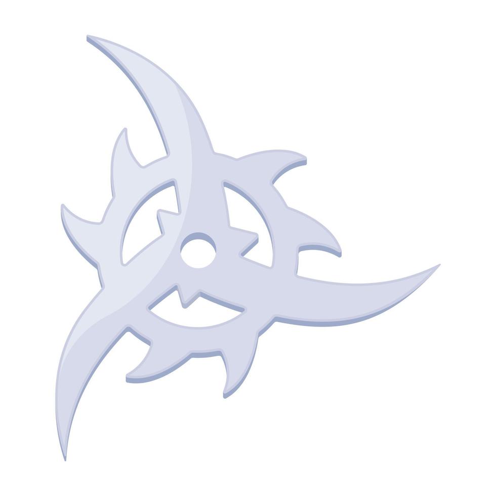ett redigerbar platt ikon av shuriken stjärna vektor