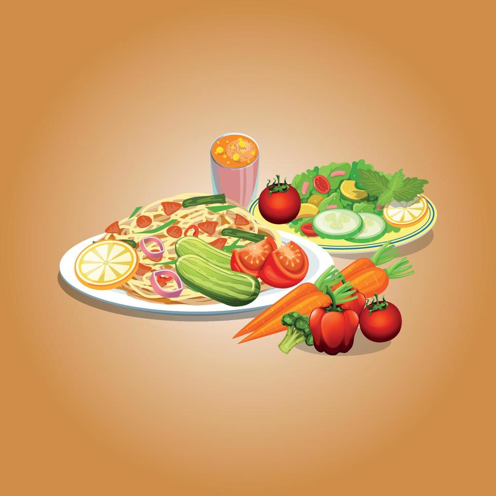 gesundes essen und traditionelle restaurants, kochen, menü, vektorillustration vektor