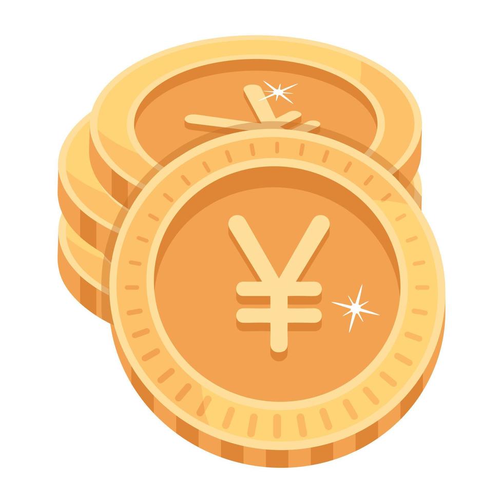 modern handgjord 2d ikon av yen vektor