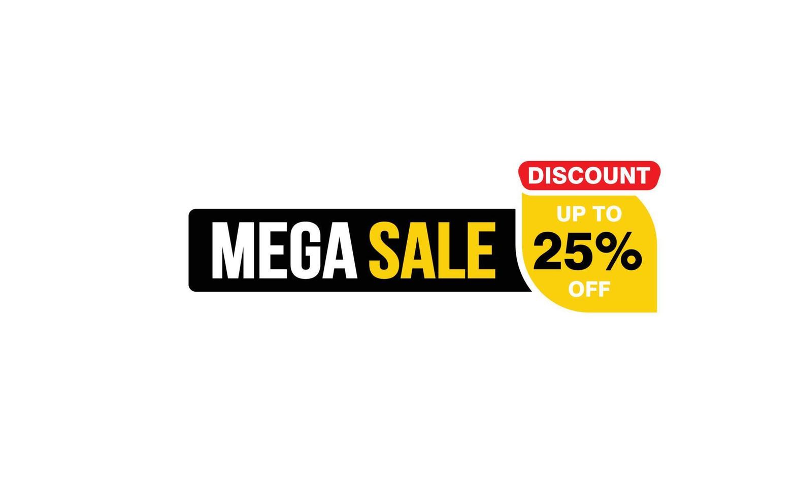 25 Prozent Mega-Sale-Angebot, Räumung, Werbebanner-Layout mit Aufkleberstil. vektor