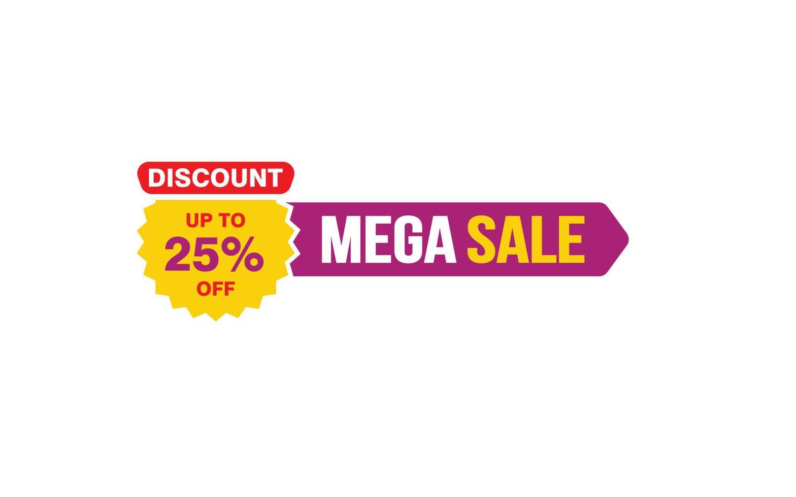 25 Prozent Mega-Sale-Angebot, Räumung, Werbebanner-Layout mit Aufkleberstil. vektor