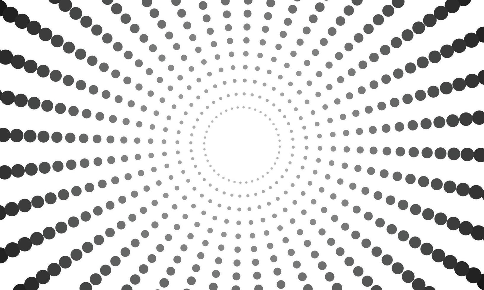 svart och vit spiral prickar bakgrund vektor