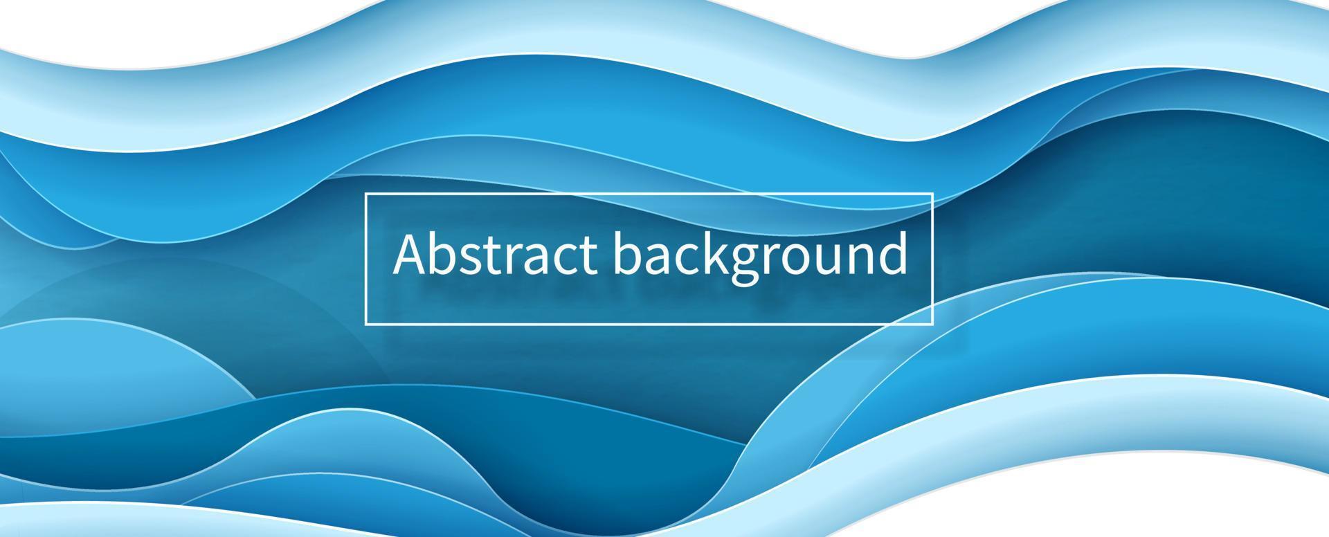 blauer abstrakter Hintergrund mit Schriftzug im Papierschnitt-Stil und Banner-Vektordesign. vektor