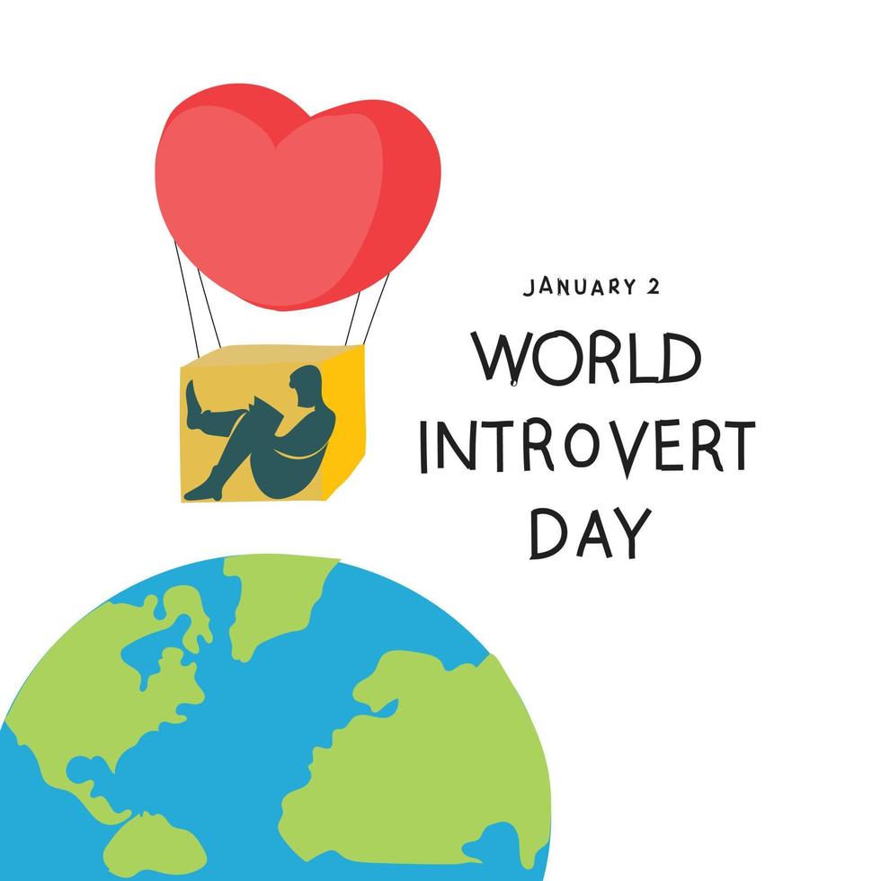 världen introvert dag vektorillustration vektor