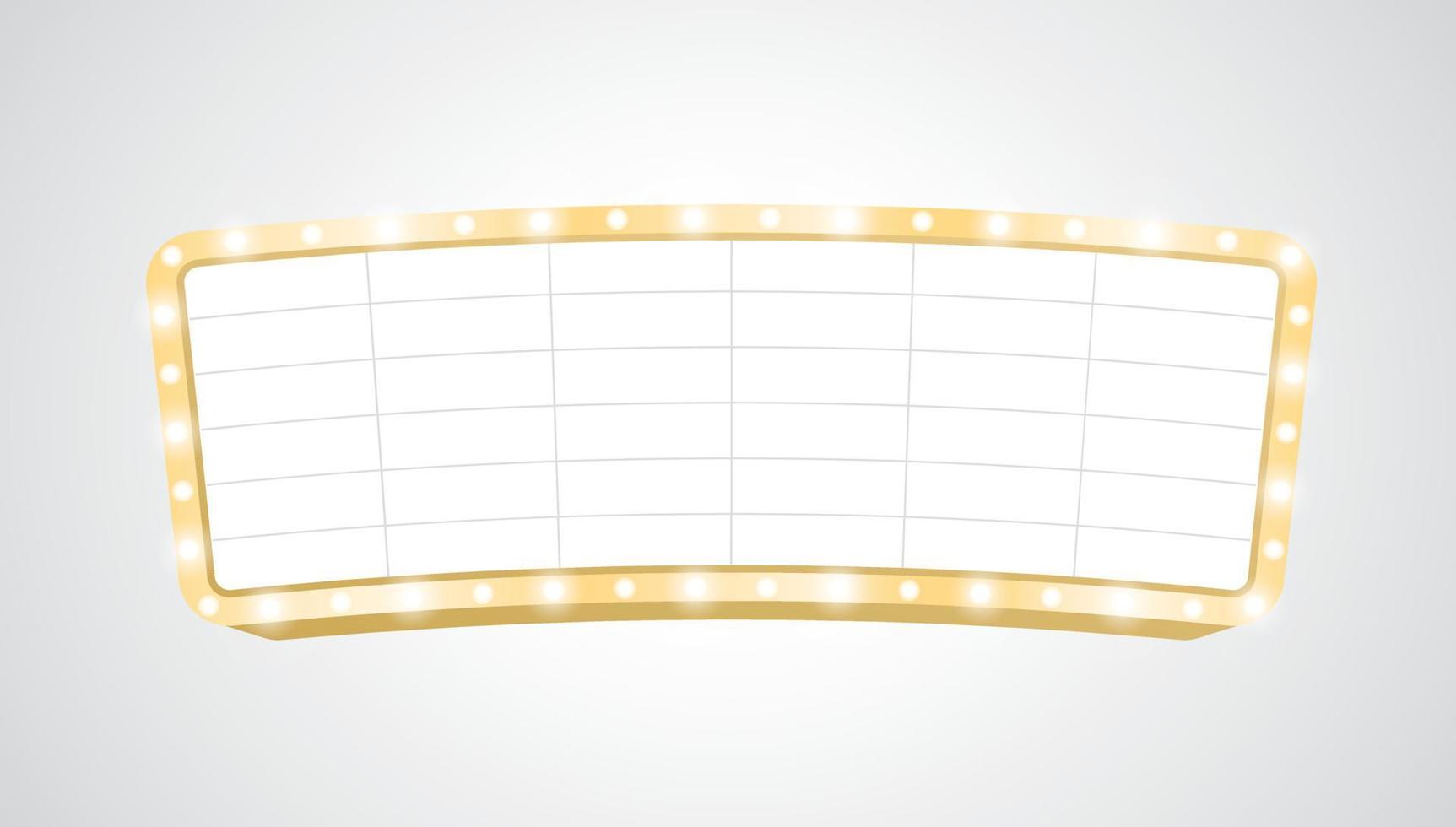 Grafikelement für goldenes Glühbirnenzeichen zum Hinzufügen von Text vektor