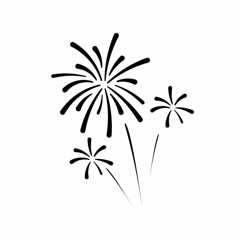 Feuerwerk-Symbol-Illustration isoliert auf weißem Hintergrund. vektor