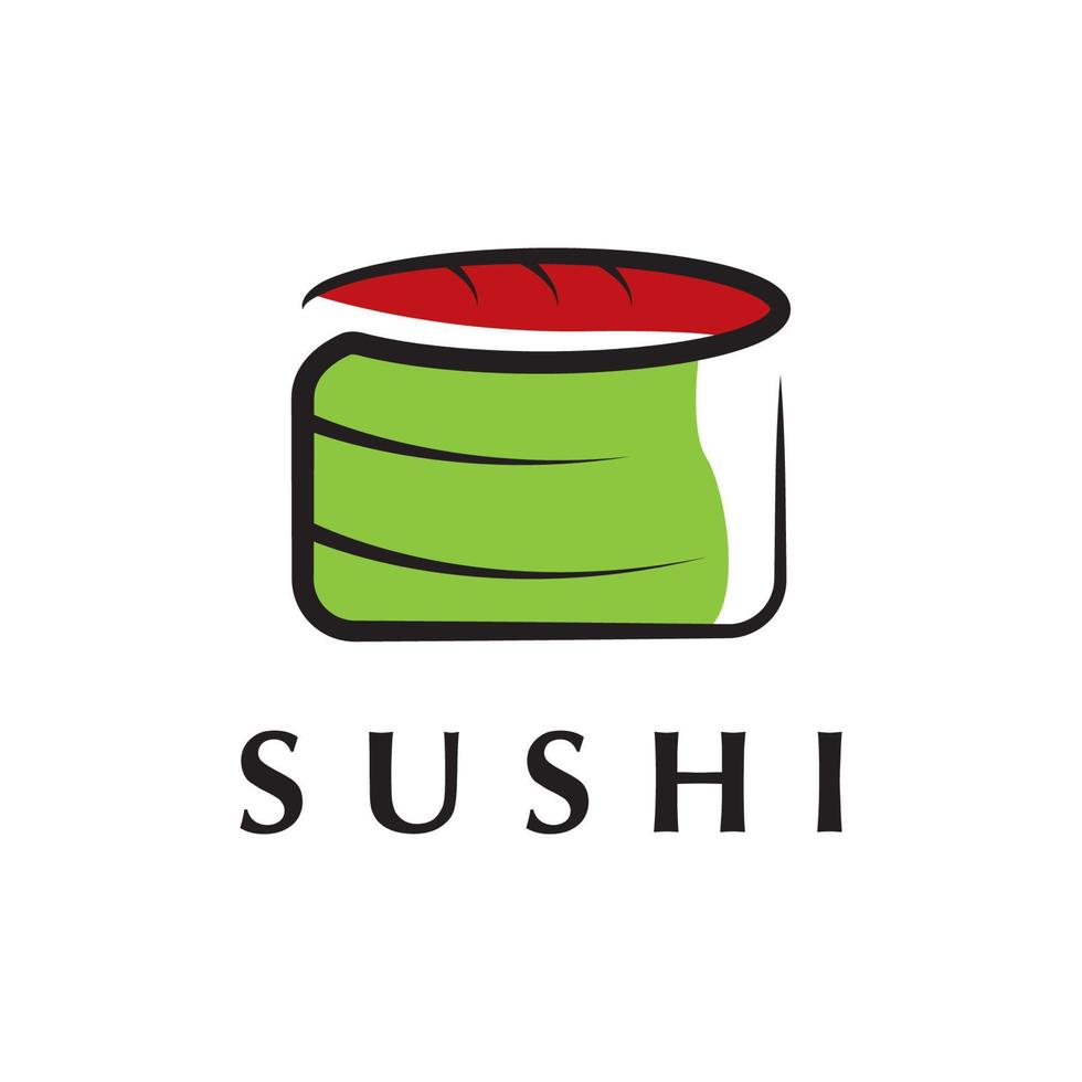 Sushi-Logo-Vektor mit Slogan-Vorlage vektor