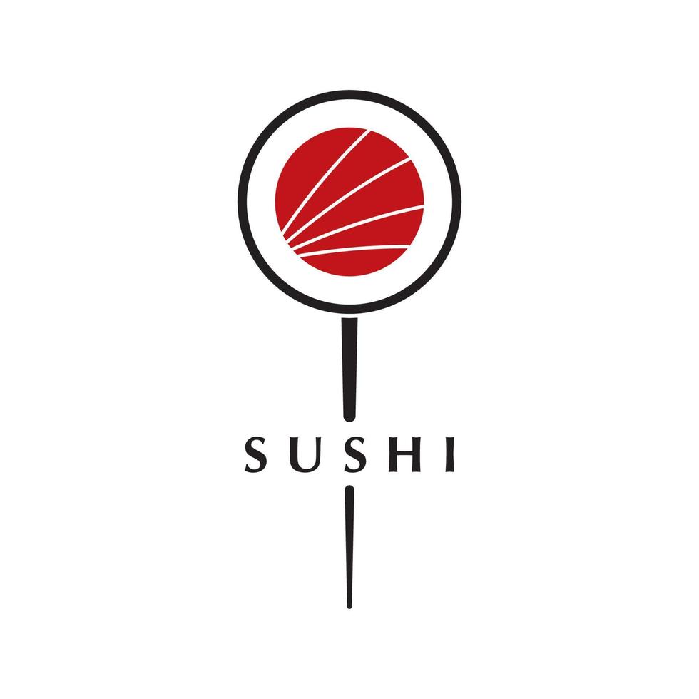 Sushi-Logo-Vektor mit Slogan-Vorlage vektor