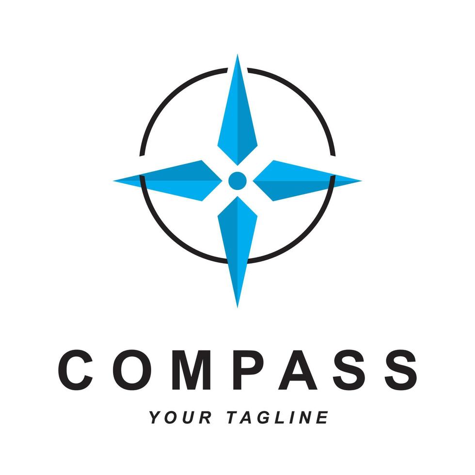 kompass logotyp vektor med slogan mall