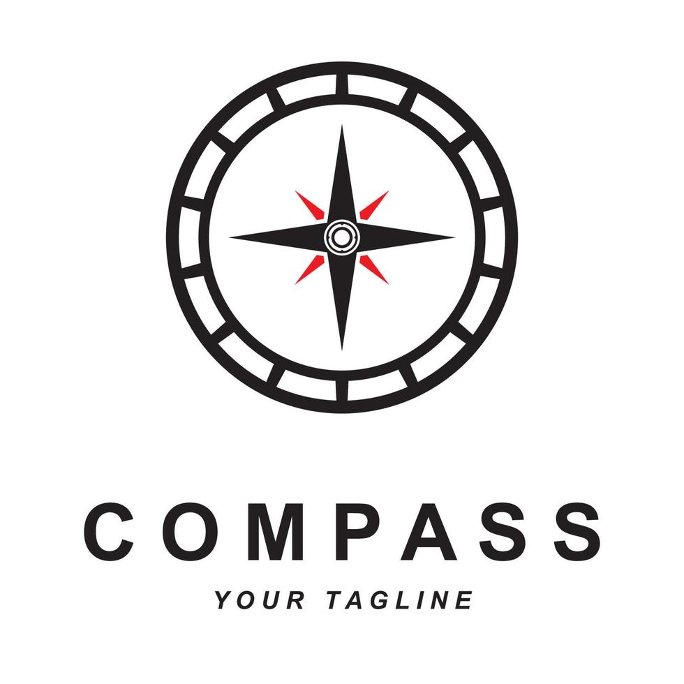 Kompass-Logo-Vektor mit Slogan-Vorlage vektor