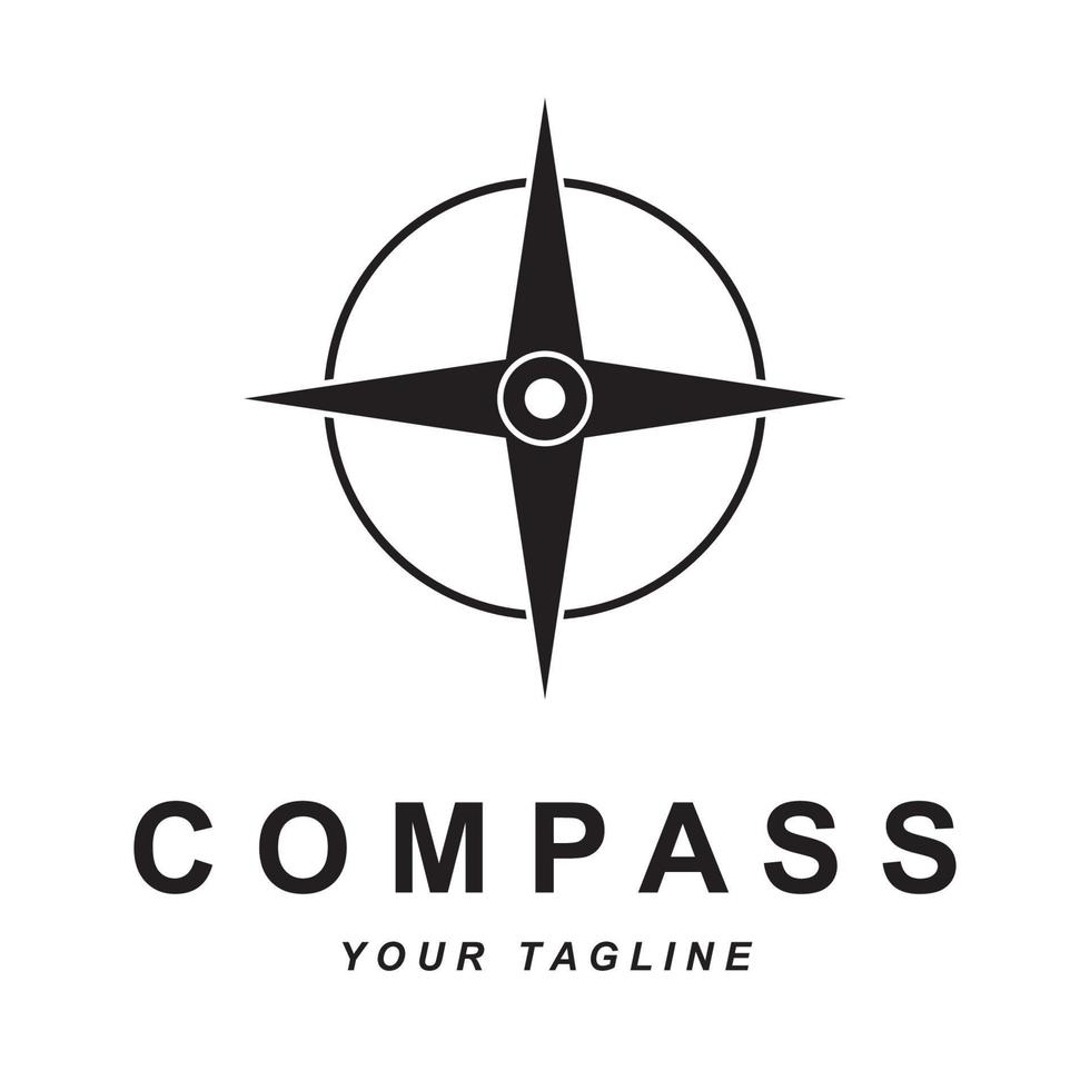 Kompass-Logo-Vektor mit Slogan-Vorlage vektor