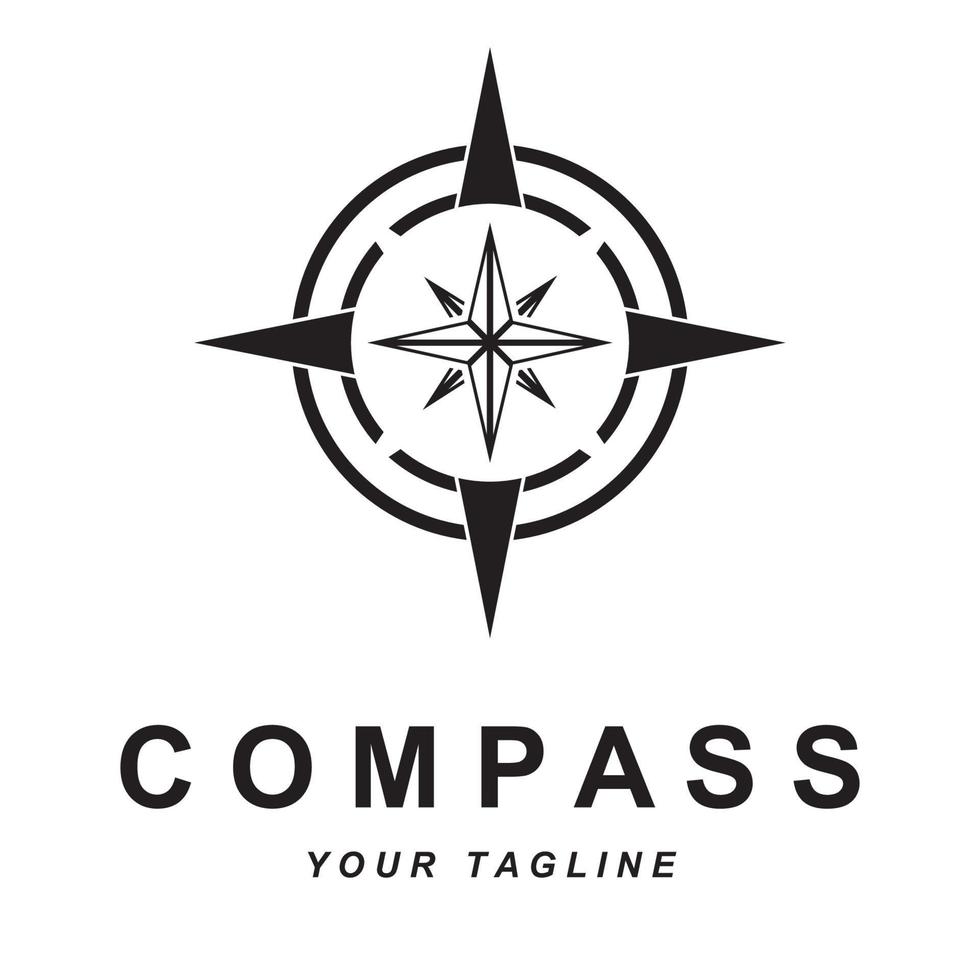 Kompass-Logo-Vektor mit Slogan-Vorlage vektor