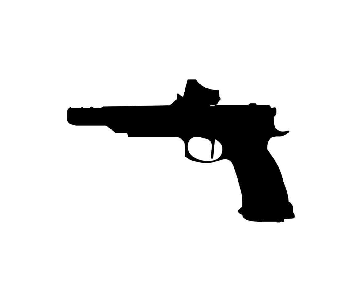 silhuett pistol pistol pistol för konst illustration, logotyp, piktogram, hemsida eller grafisk design element. vektor illustration