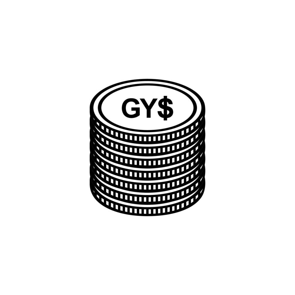 Guyana-Währung, Guyana-Dollar-Symbol, Gyd-Zeichen. Vektor-Illustration vektor