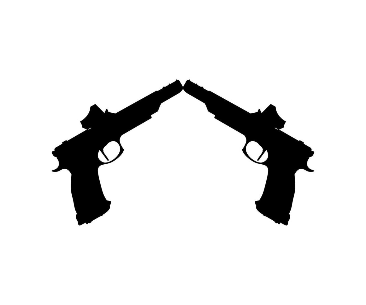 silhuett pistol pistol pistol för konst illustration, logotyp, piktogram, hemsida eller grafisk design element. vektor illustration