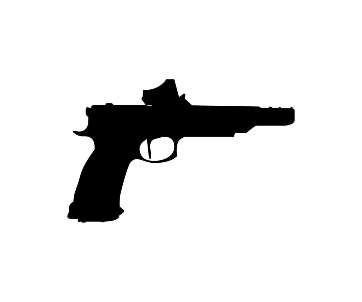 silhuett pistol pistol pistol för konst illustration, logotyp, piktogram, hemsida eller grafisk design element. vektor illustration