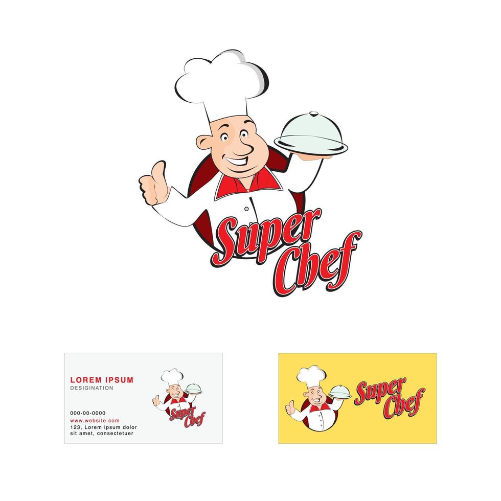Restaurant-Vektor-Logo, Café, Abendessen oder Bistro-Symbol, Chef-Emblem-Logo-Vektor-Illustration vektor