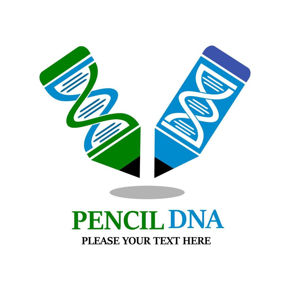 bleistift-dna-logo-design-vorlagenillustration. es gibt dna und bleistift. das ist gut für die bildung vektor