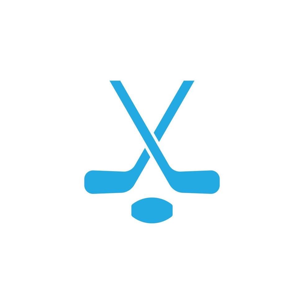 eps10 blå vektor fält hockey ikon eller logotyp isolerat på vit bakgrund. korsade fält hockey pinnar och boll symbol i en enkel platt trendig modern stil för din hemsida design, och mobil app