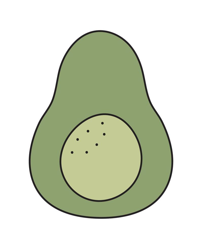 Avocado-Lebensmittel minimalistisch vektor