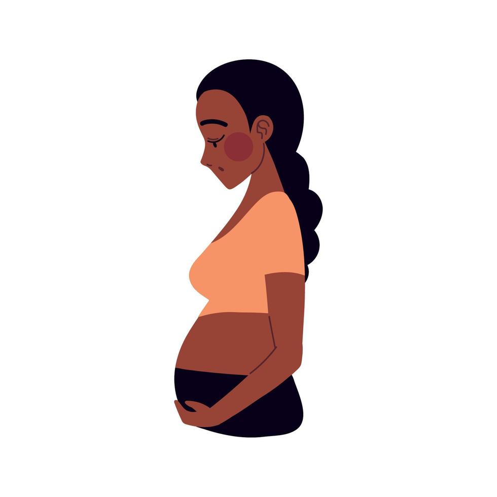gravid kvinna profil vektor