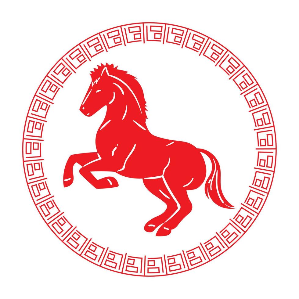 häst kinesisk zodiaken vektor