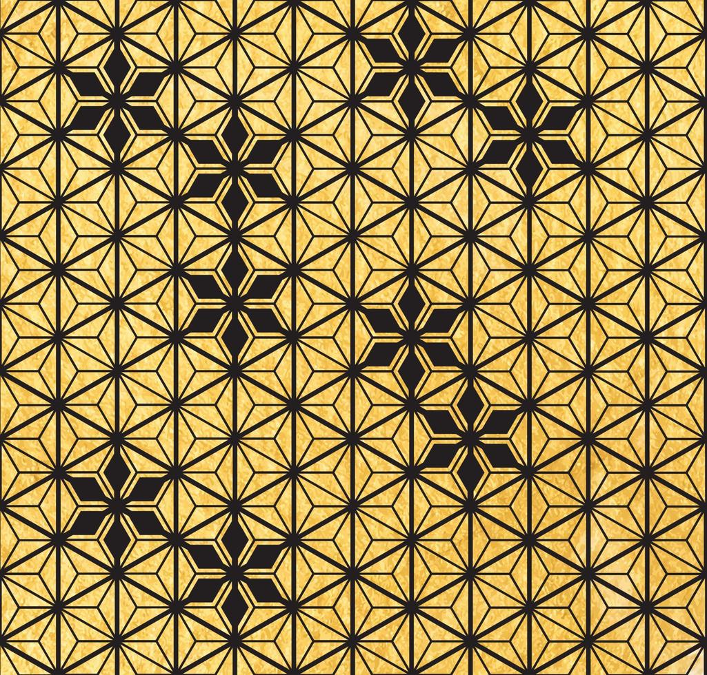 japanisches muster mit goldbeschaffenheitsvektor. geometrischer Hintergrund mit Linienelementen im Vintage-Stil. vektor