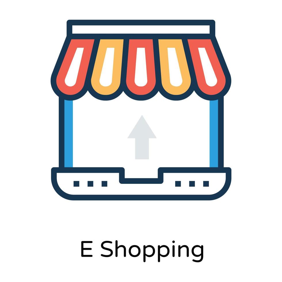 trendiges Online-Shopping vektor