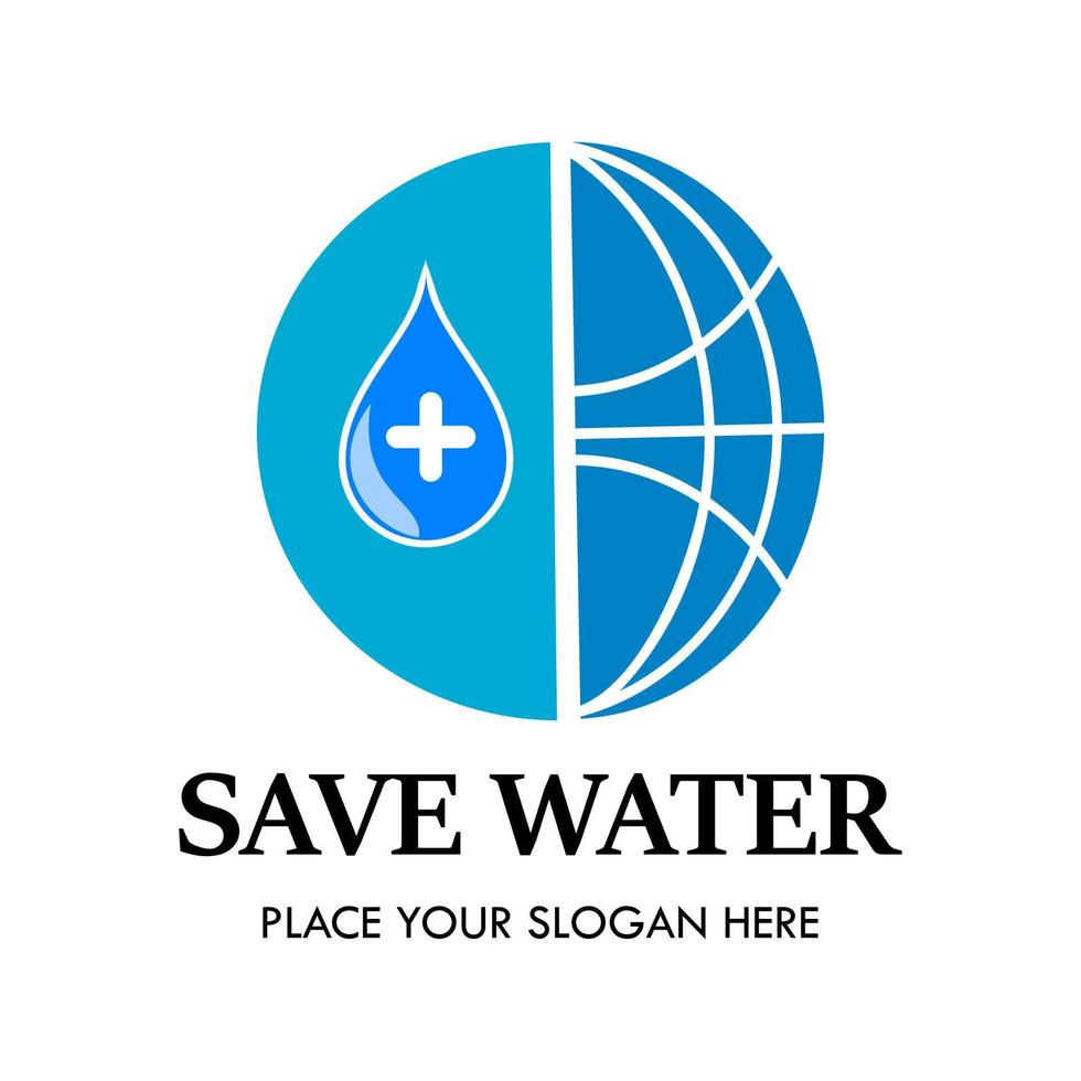 Abbildung der Energie-Wasser-Logo-Designvorlage. es gibt Wasser und Welt. Das ist gut für Öko, Fabrik, Bildung, Natur usw vektor