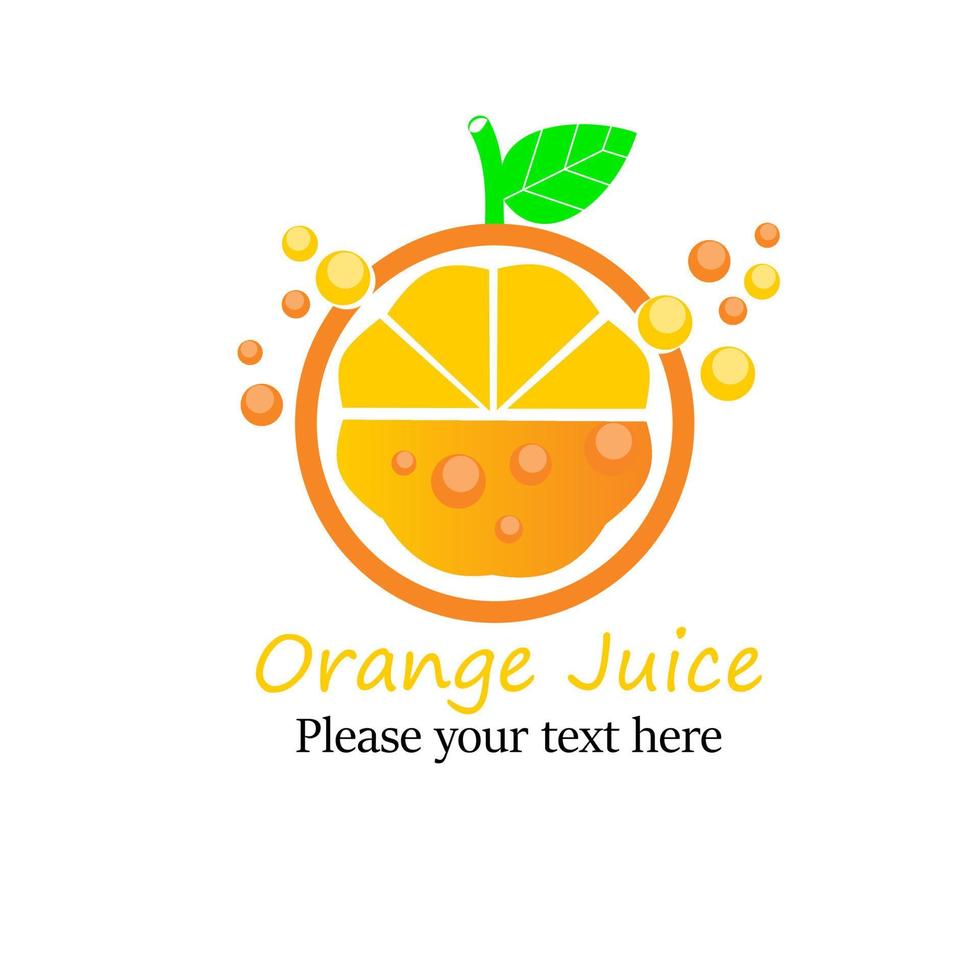 Orangensaft-Logo. es gibt orange. Dies ist gut für Etikettengetränke, Fabrikgetränke usw vektor