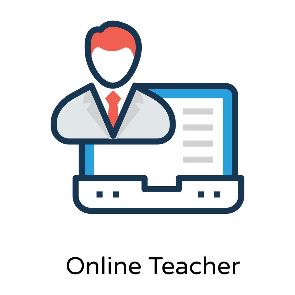 trendiger Online-Lehrer vektor