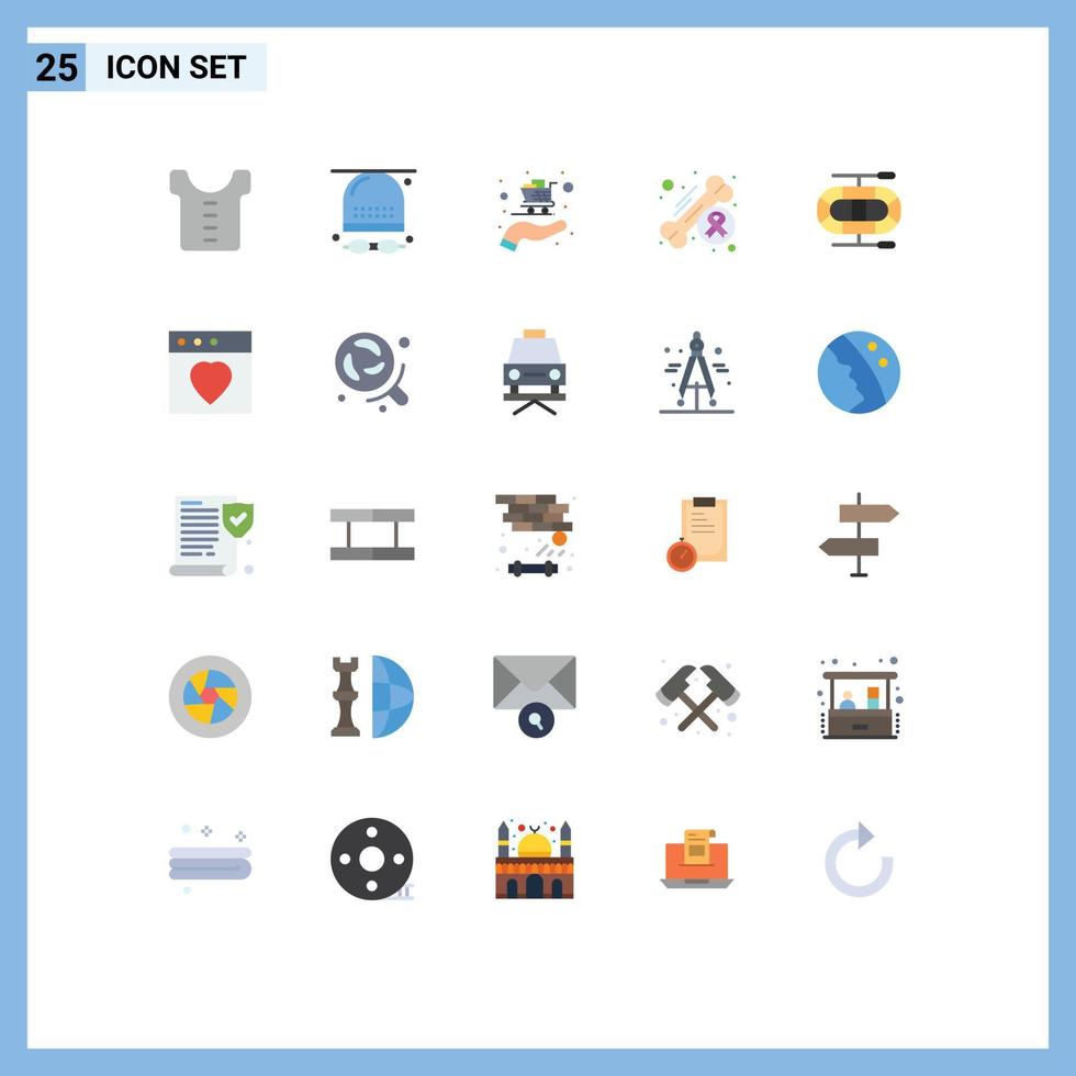 universell ikon symboler grupp av 25 modern platt färger av jolle hälsa köpa dag ben redigerbar vektor design element