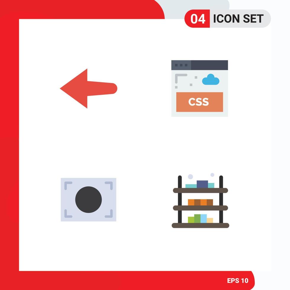 piktogram uppsättning av 4 enkel platt ikoner av pil handel ark ram försäljning redigerbar vektor design element