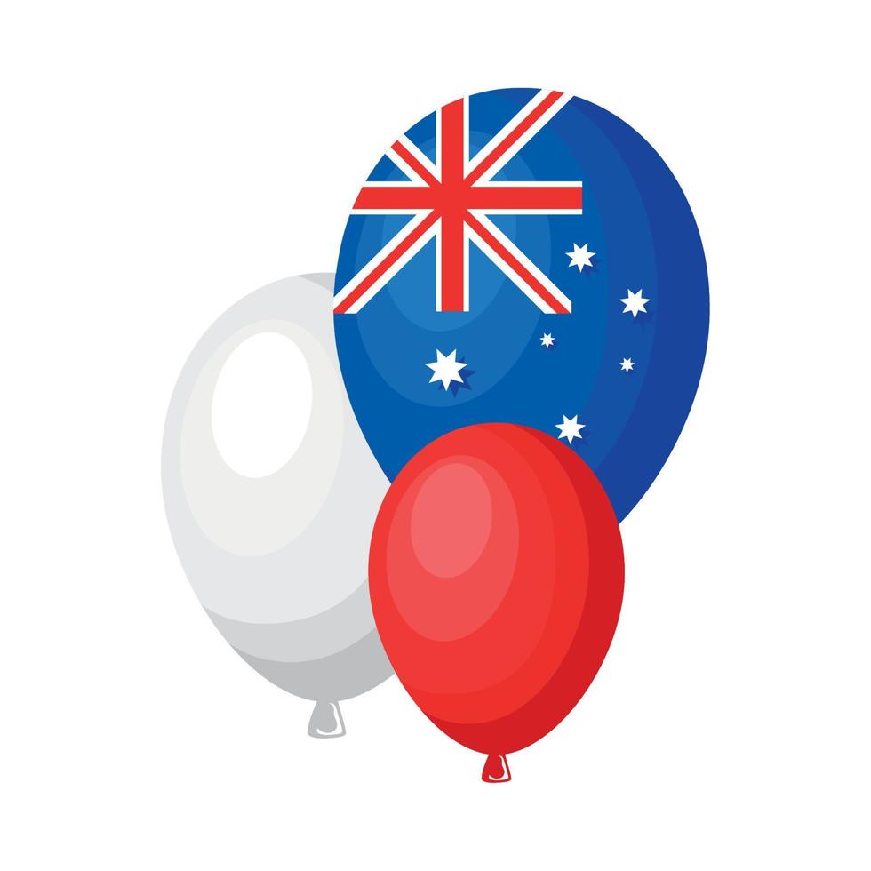 australier flagga i ballonger helium vektor