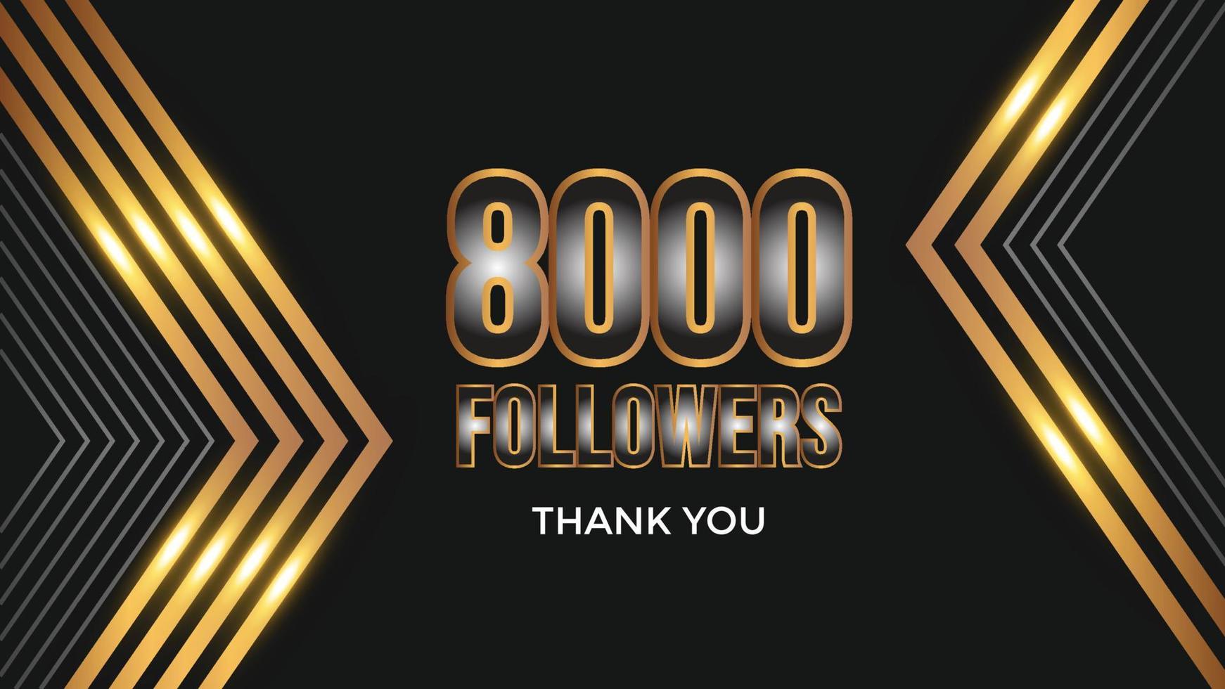danke design grußkartenvorlage für soziale netzwerke anhänger, abonnenten, wie. 8000 Follower. 8.000 Follower feiern vektor