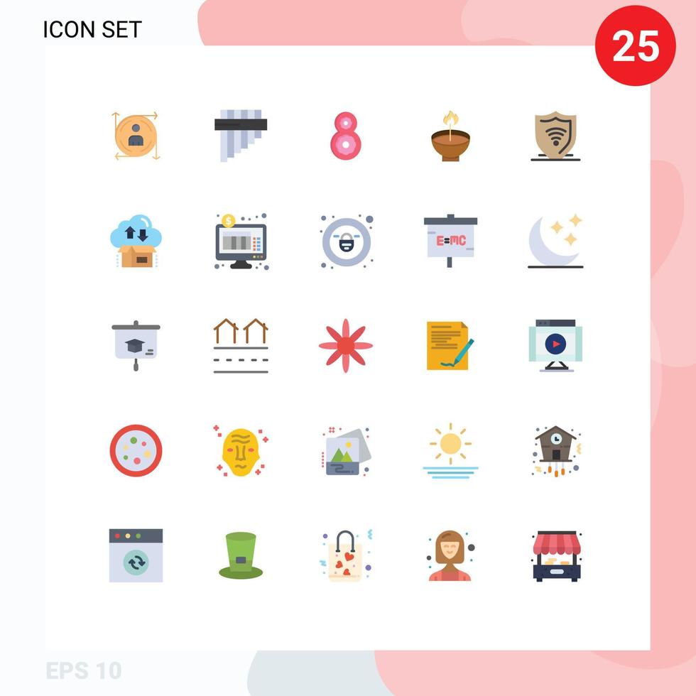 uppsättning av 25 modern ui ikoner symboler tecken för internet lampa th festival deepavali redigerbar vektor design element