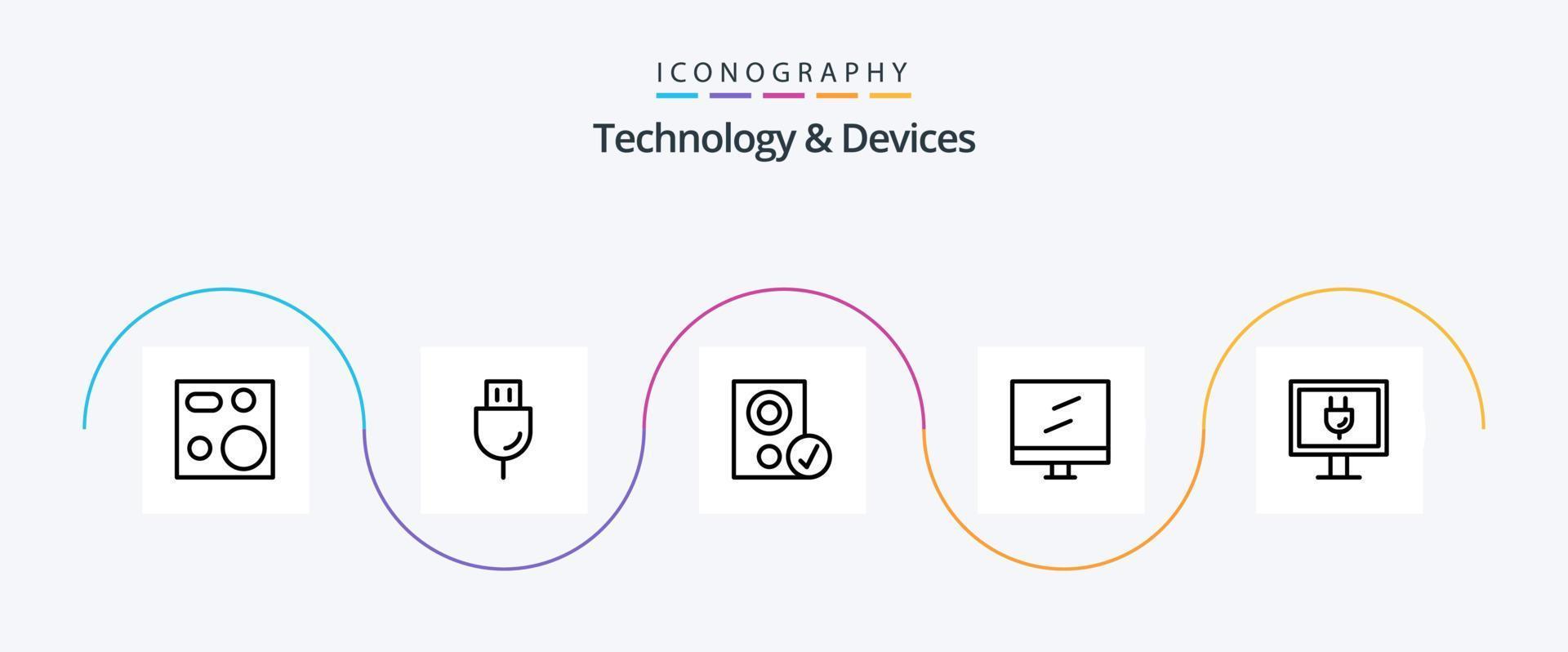 Gerätelinie 5 Icon Pack inklusive Mac. Computer. Produkte. Lautsprecher. Gerät vektor