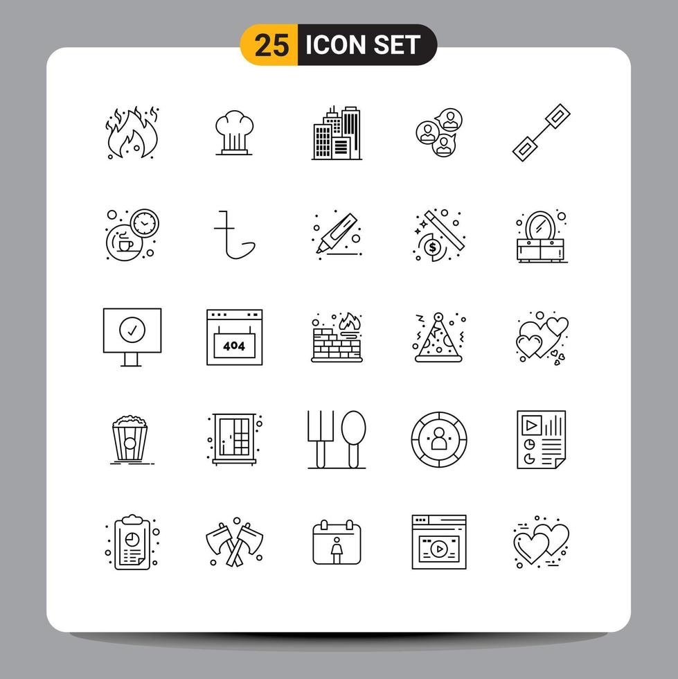 stock vektor ikon packa av 25 linje tecken och symboler för förbindelse modern byggnad grupp företag redigerbar vektor design element