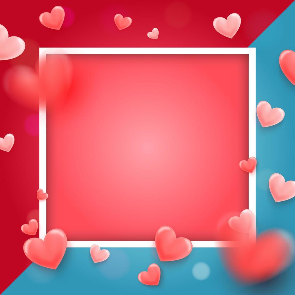 Lycklig valentines dag bakgrund med en 3d rosa hjärta bakgrund. vektor symboler av kärlek för Lycklig kvinnors, mammas, hjärtans dag, och födelsedag hälsning kort mönster.