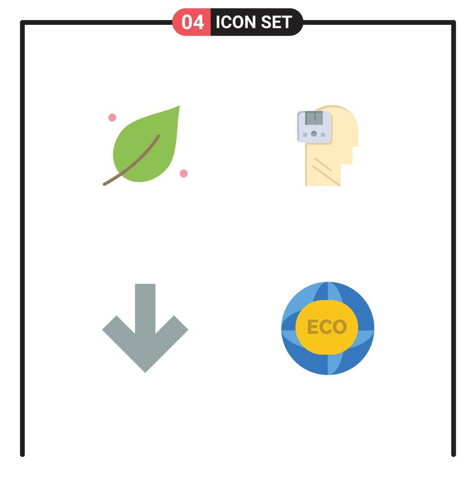 användare gränssnitt packa av 4 grundläggande platt ikoner av ekologi pil vår data tillbaka redigerbar vektor design element