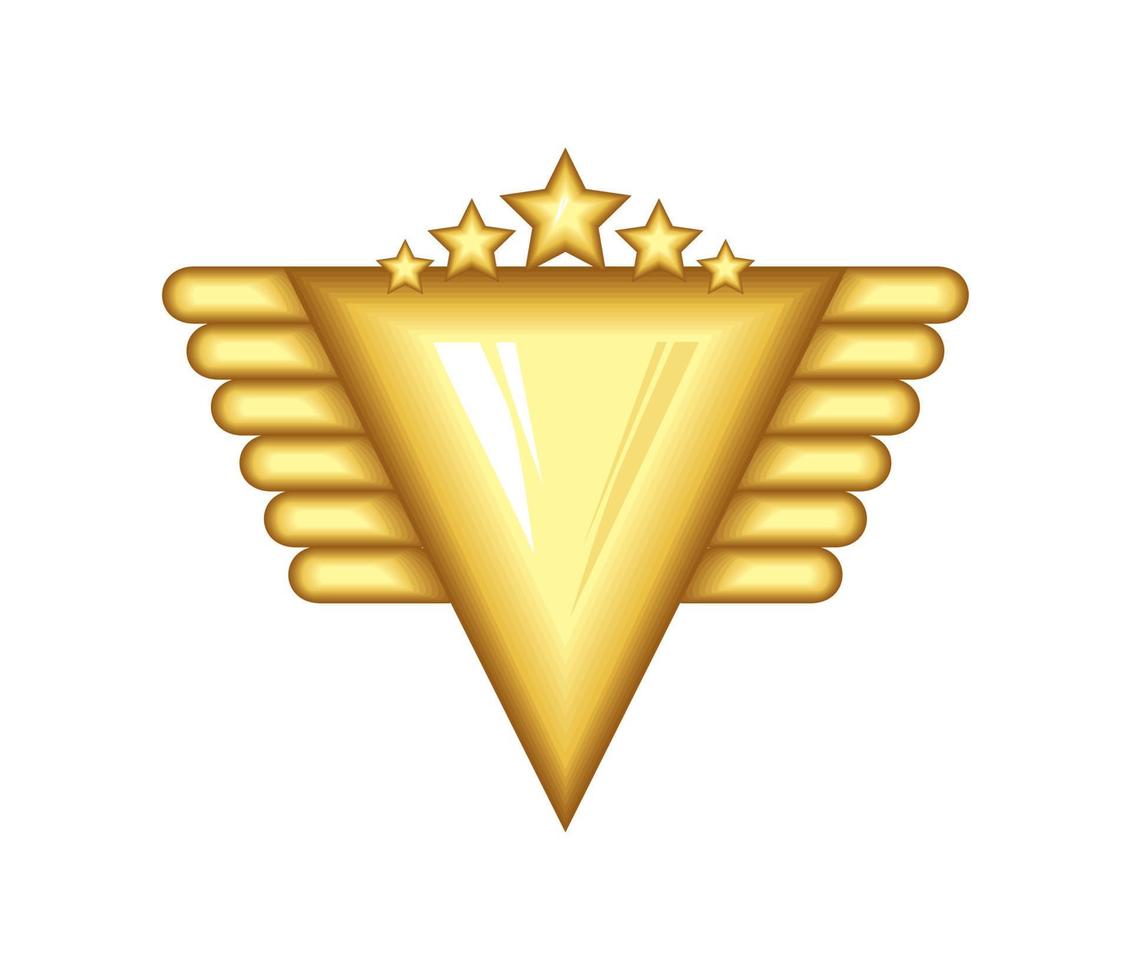 goldenes Dreiecksabzeichen vektor