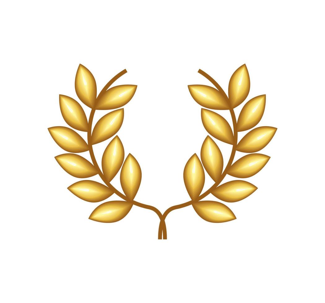 goldenes abzeichen emblem lorbeer vektor