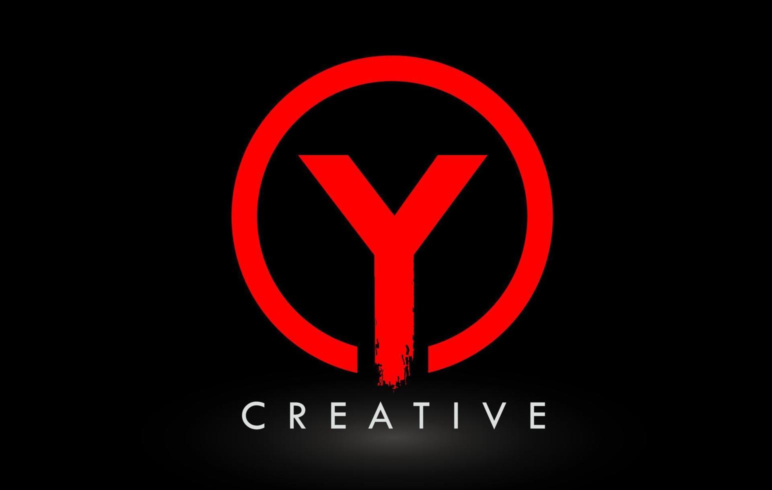 röd y borsta brev logotyp design. kreativ borstat brev ikon logotyp. vektor