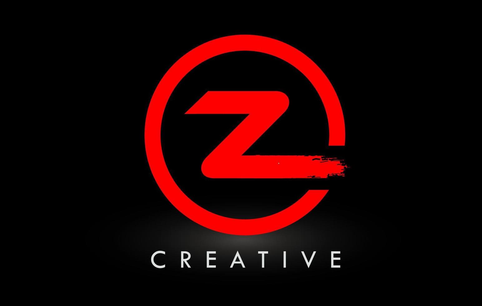 Logo-Design mit rotem z-Bürstenbuchstaben. kreative gebürstete Buchstaben Symbol Logo. vektor