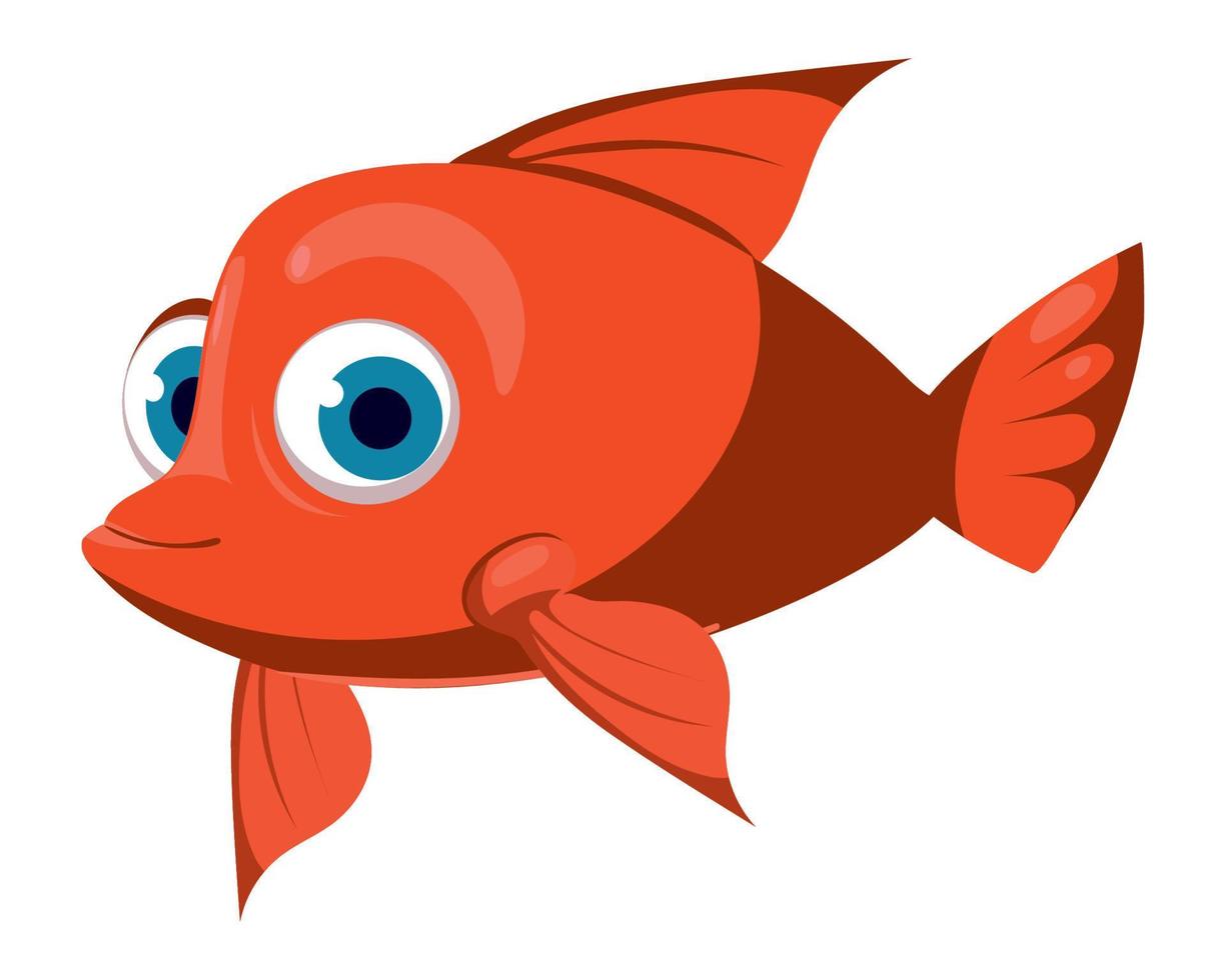 röd fisk tecknad serie ikon vektor