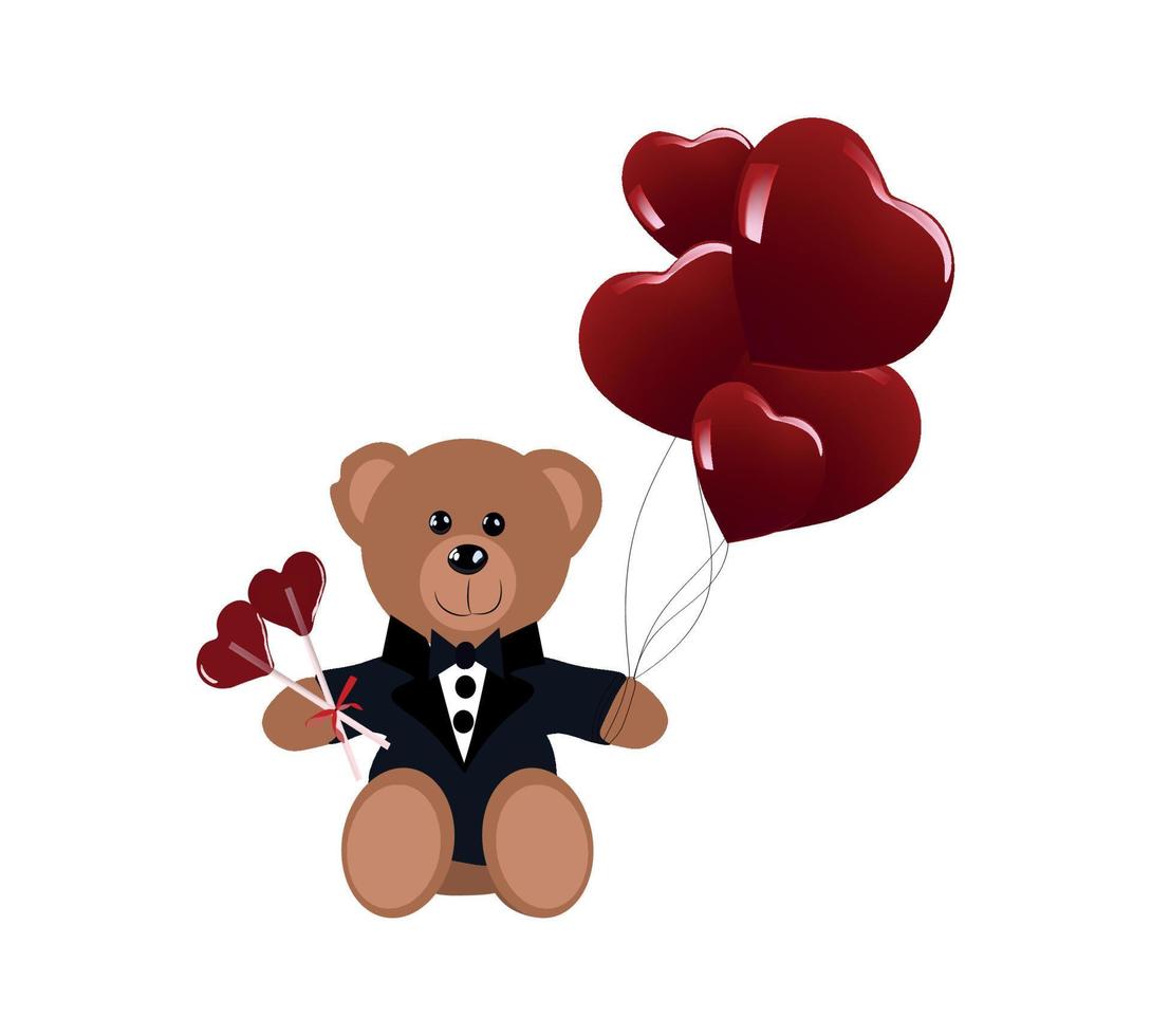 Teddybär mit Luftballons vektor